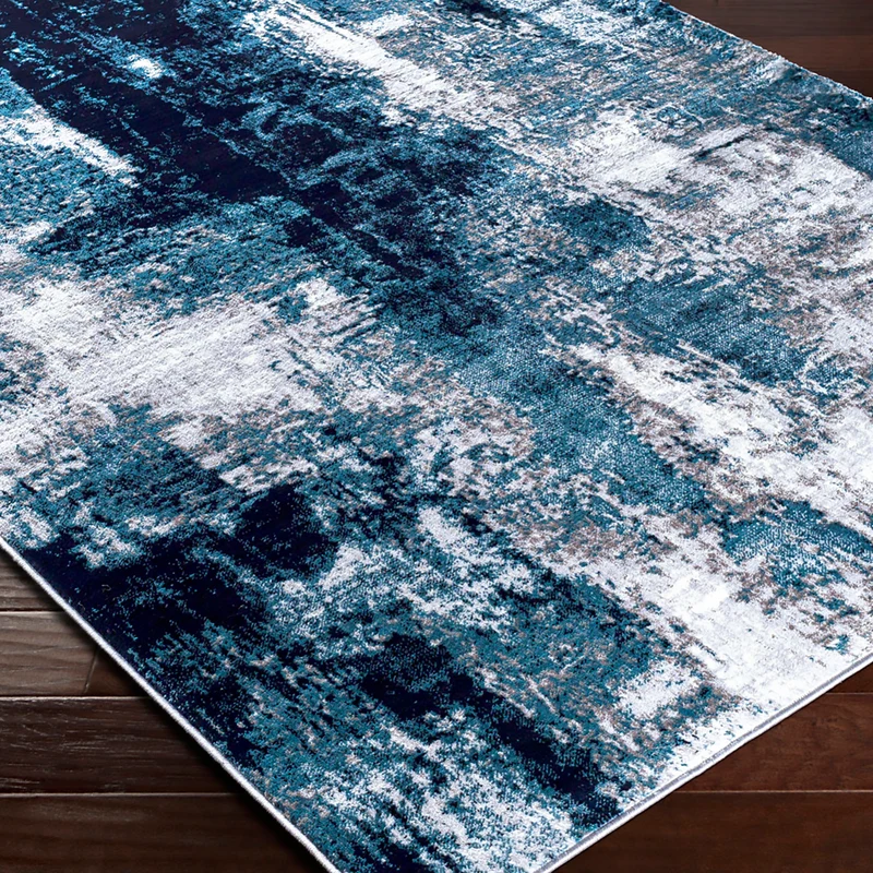 Tapis Abstrait Moderne Bleu/Gris Helsinki