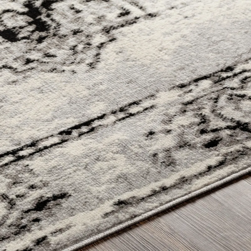 Tapis Vintage Oriental Blanc/Gris/Noir Jaqart