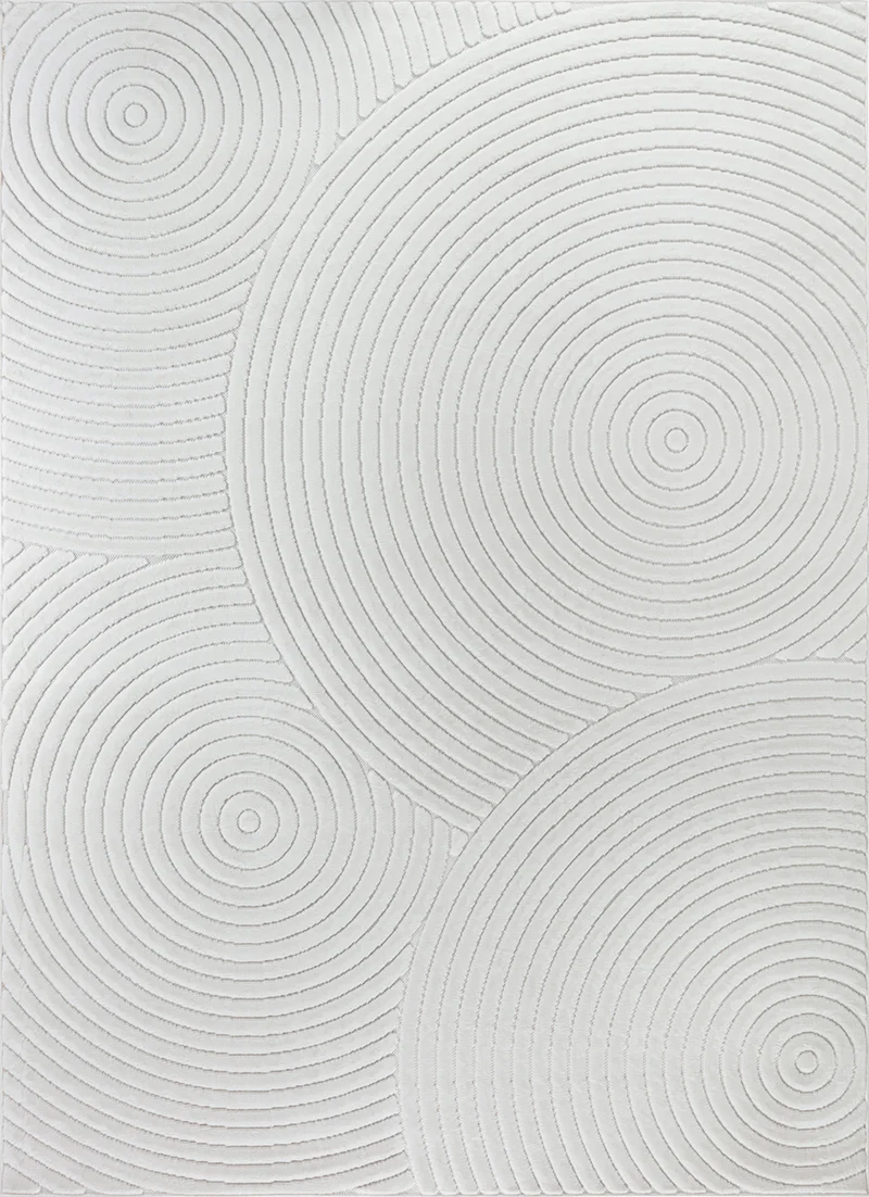 Tapis d'Intérieur/Extérieur Scandinave Moderne Blanc Kaysa