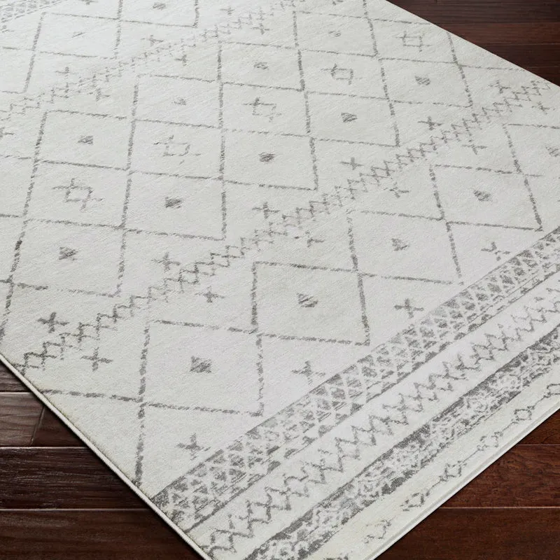 Tapis Berbère Ethnique Blanc/Gris Lima