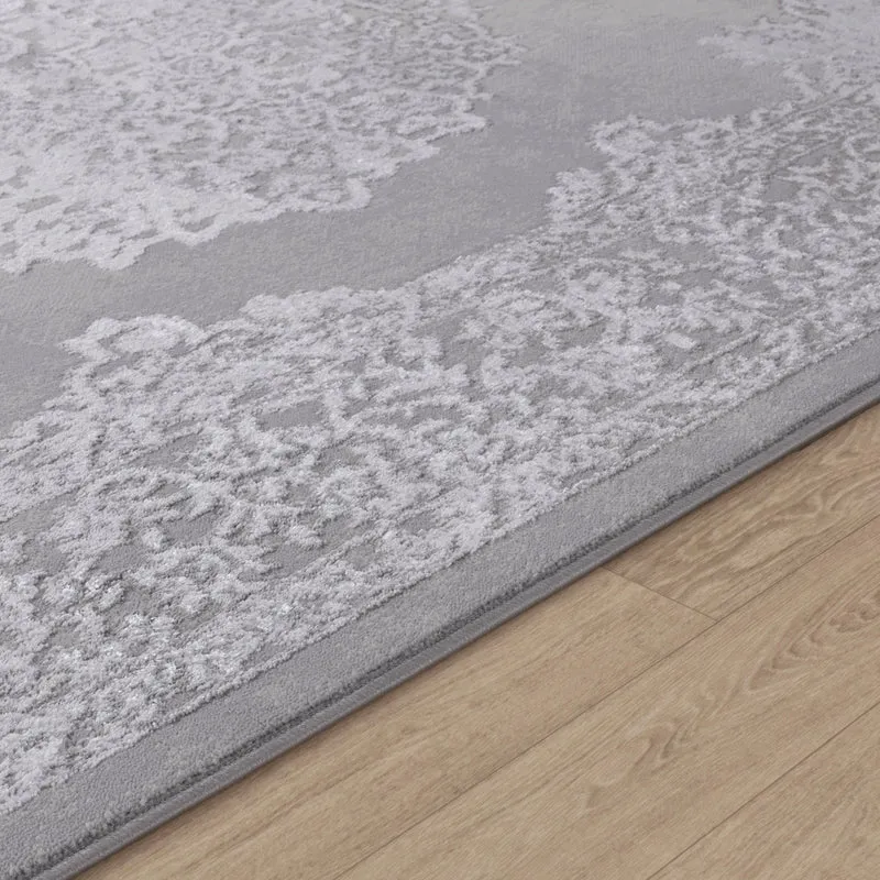 Tapis Vintage Oriental Blanc/Gris Lockport
