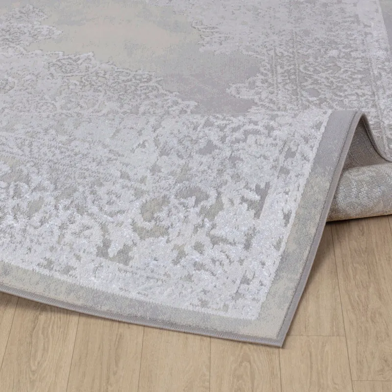 Tapis Vintage Oriental Blanc/Gris Lockport