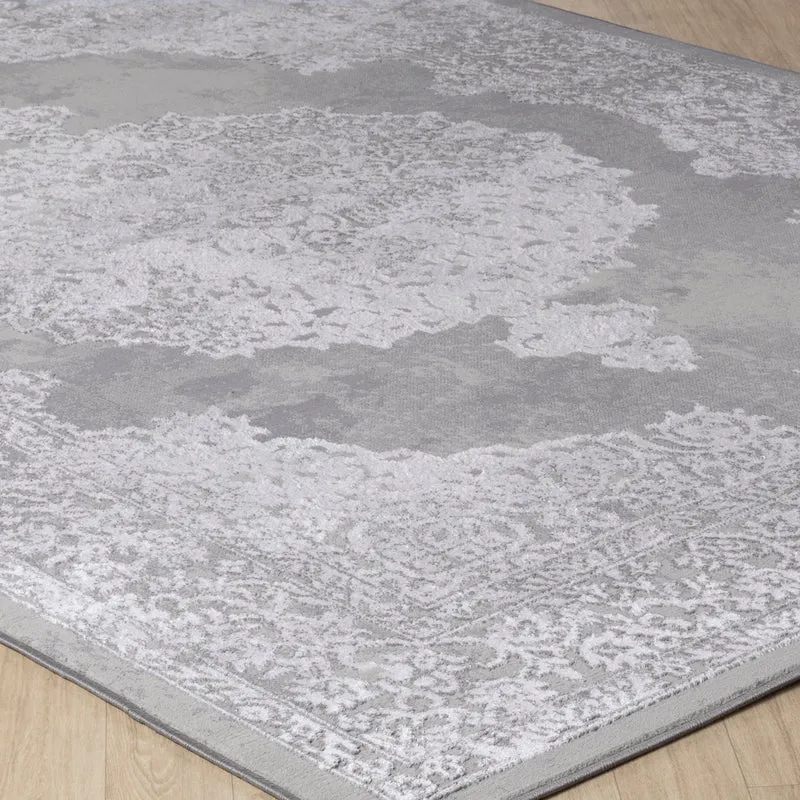 Tapis Vintage Oriental Blanc/Gris Lockport