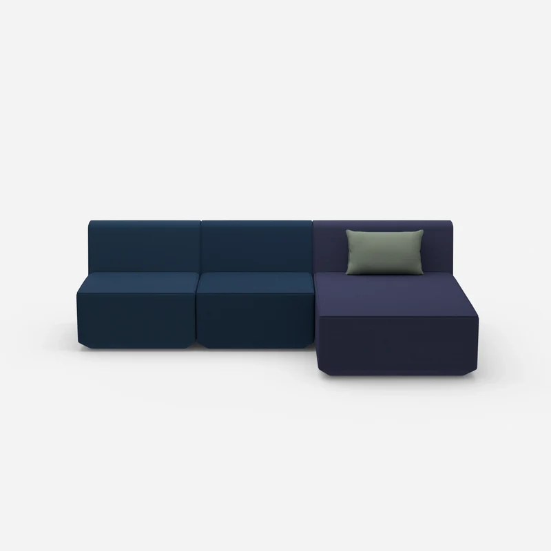 Sofa mit Recamiere für 3 Personen