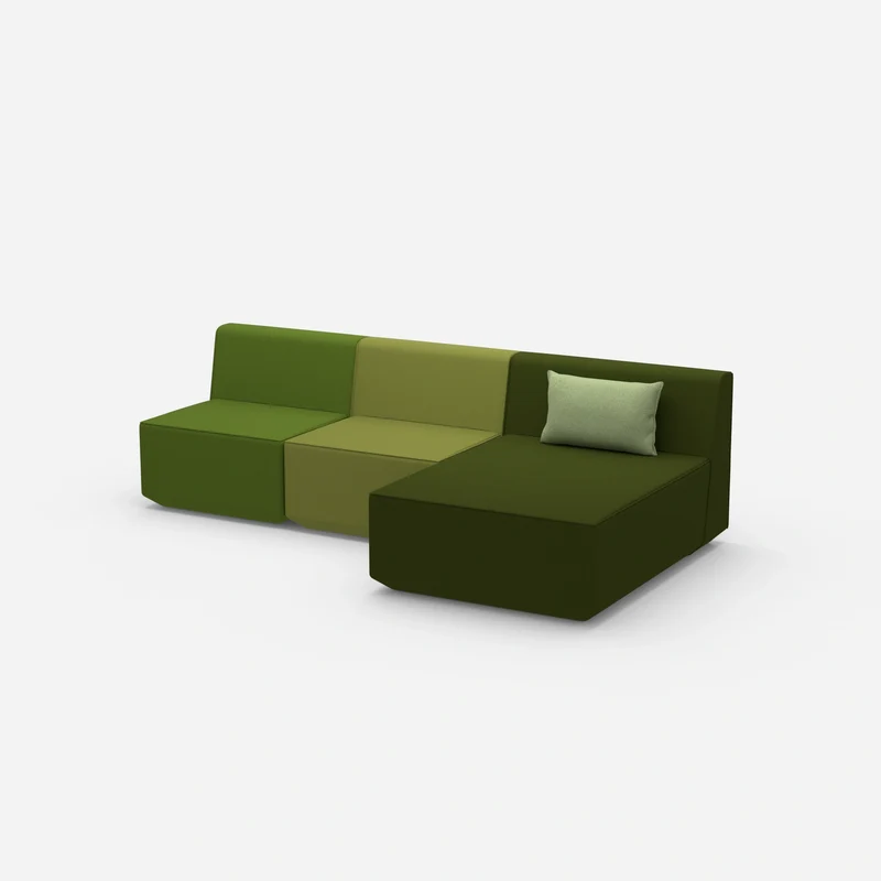 Sofa mit Recamiere für 3 Personen