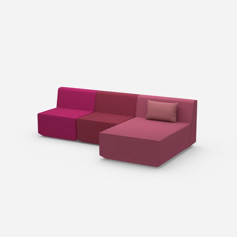 Sofa mit Recamiere für 3 Personen