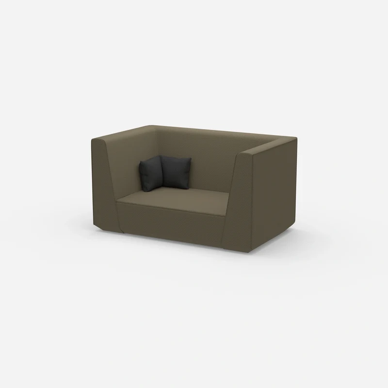 Modernes Zweisitzer Sofa mit hohem Rücken