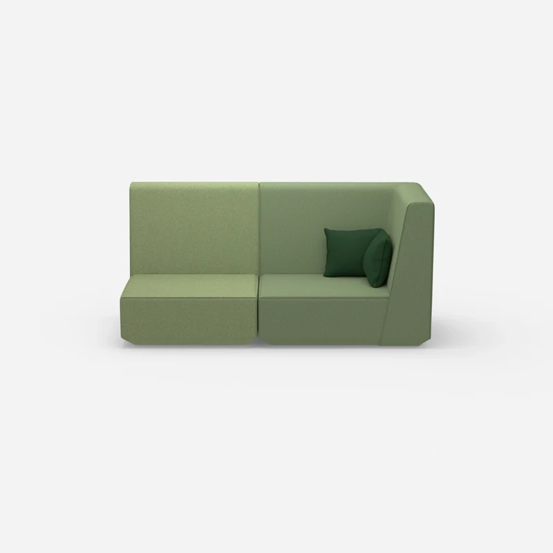 Modulares Sofa grün mit hohem Rücken
