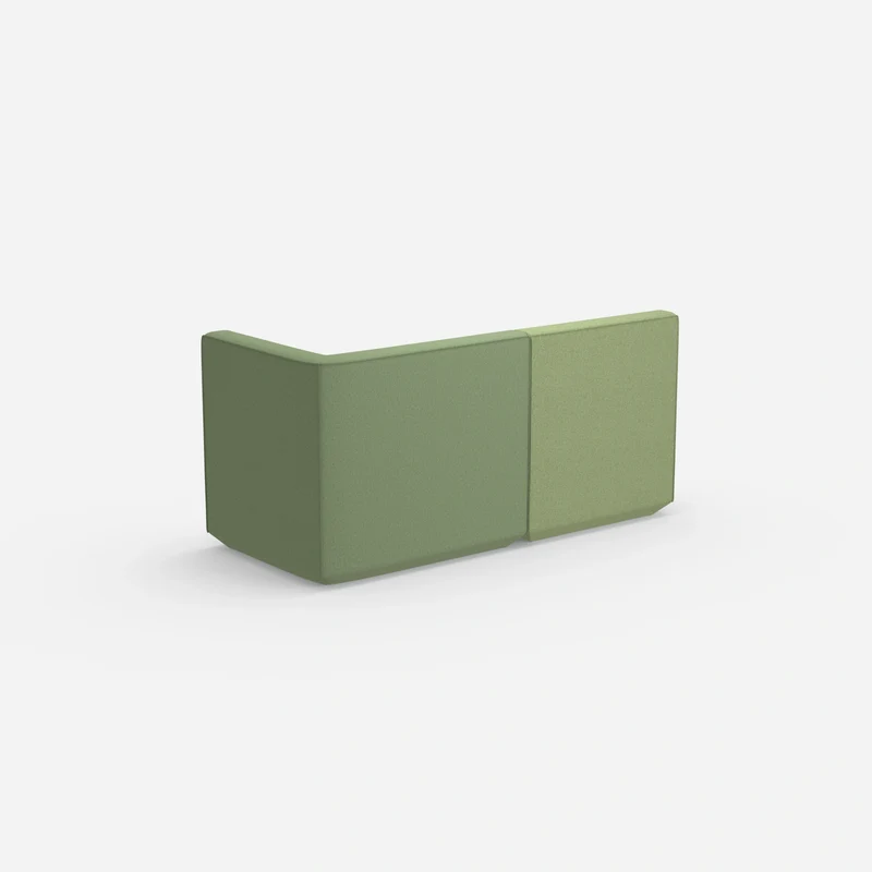 Modulares Sofa grün mit hohem Rücken