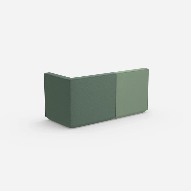Modulares Sofa grün mit hohem Rücken