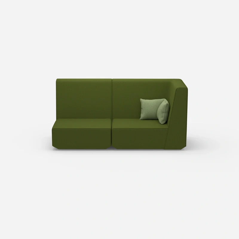 Modulares Sofa grün mit hohem Rücken