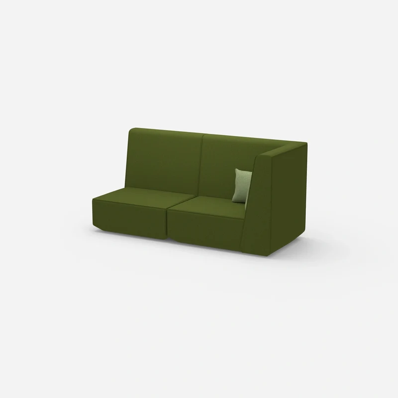 Modulares Sofa grün mit hohem Rücken