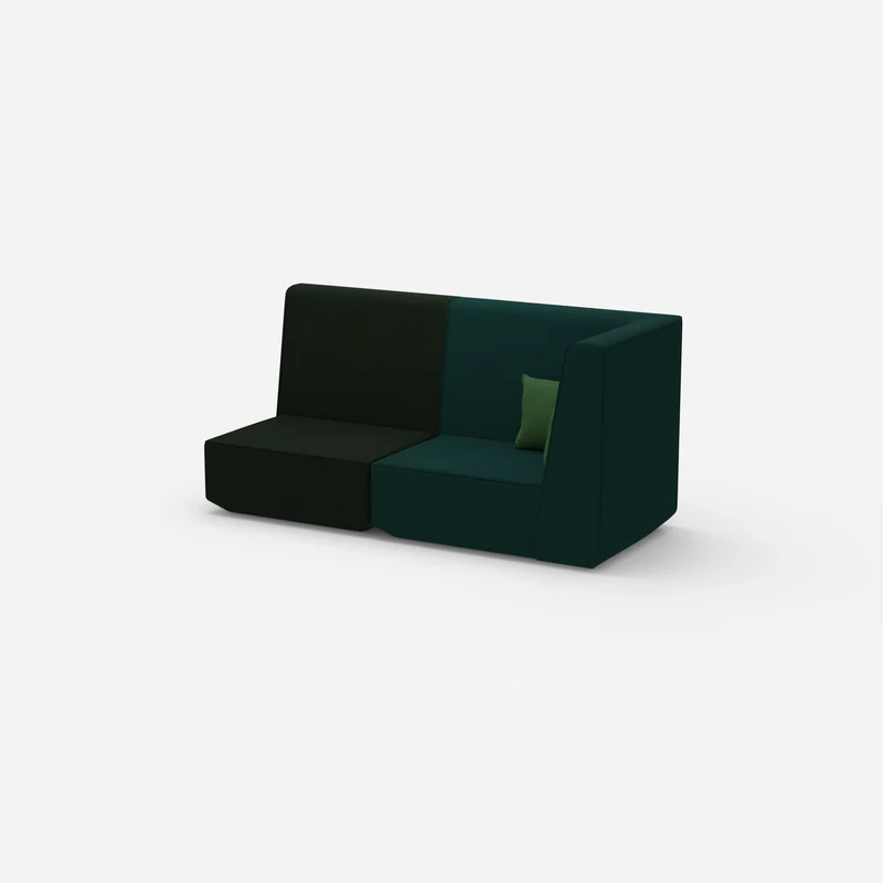 Modulares Sofa grün mit hohem Rücken
