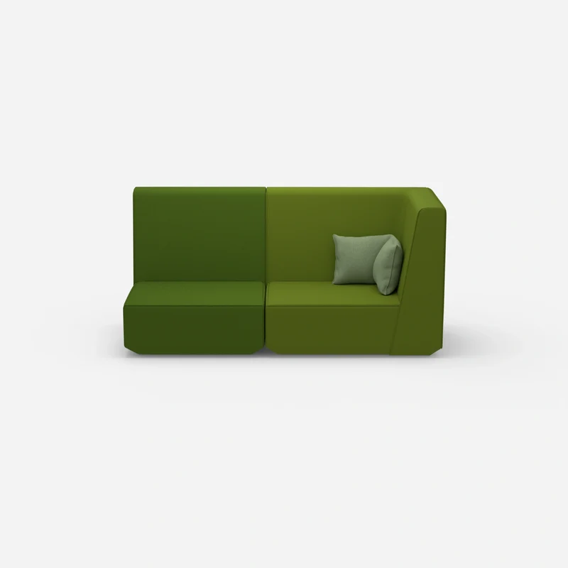 Modulares Sofa grün mit hohem Rücken