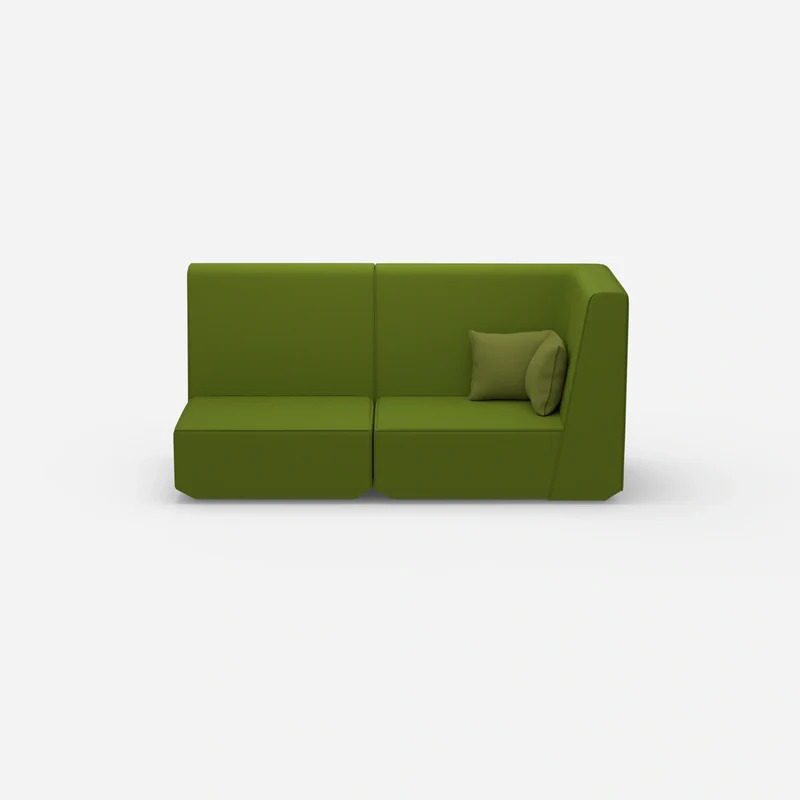 Modulares Sofa grün mit hohem Rücken