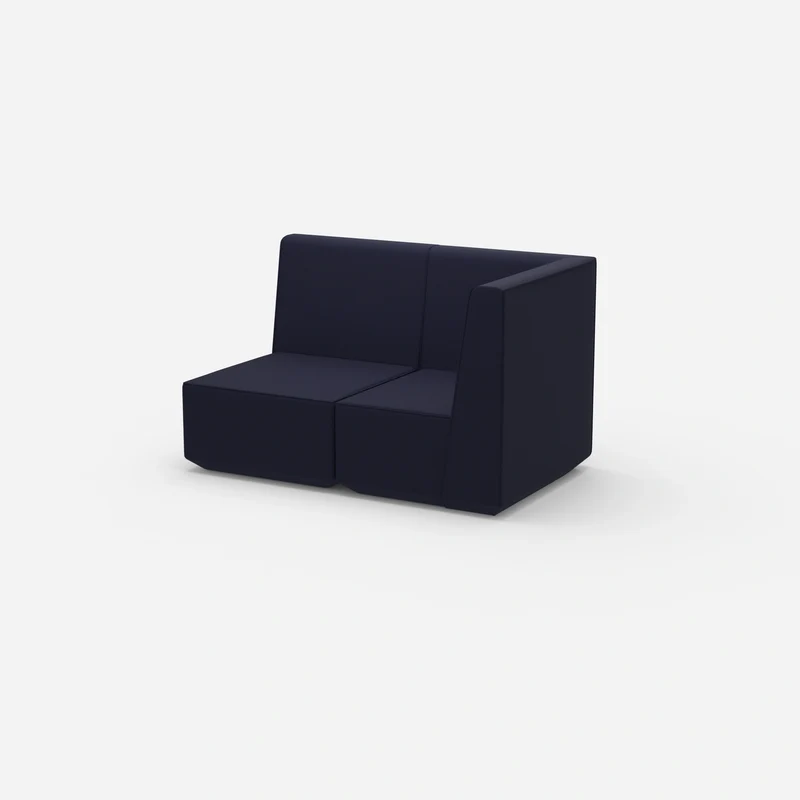 Blaues Zweisitzer Sofa 160 cm breit