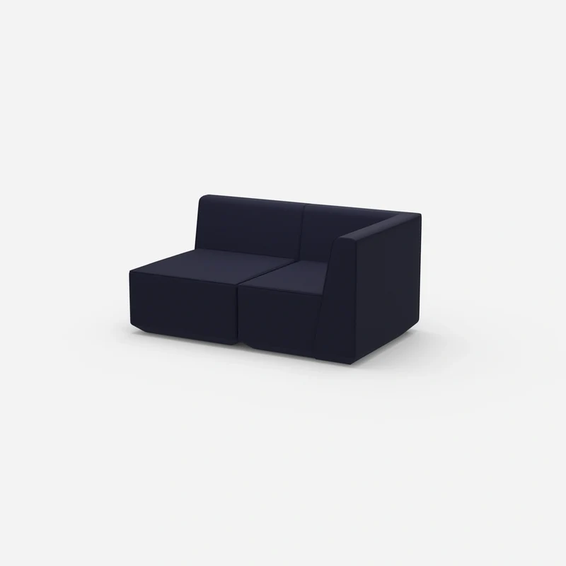 Blaues Zweisitzer Sofa
