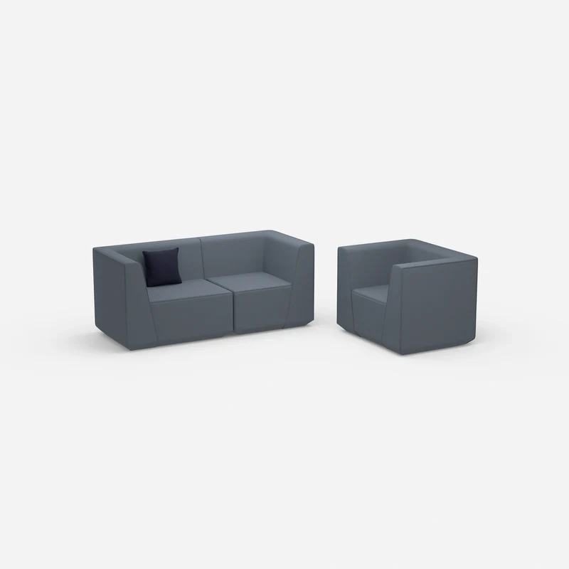 2 Sitzer Sofa mit Sessel 270 cm breit