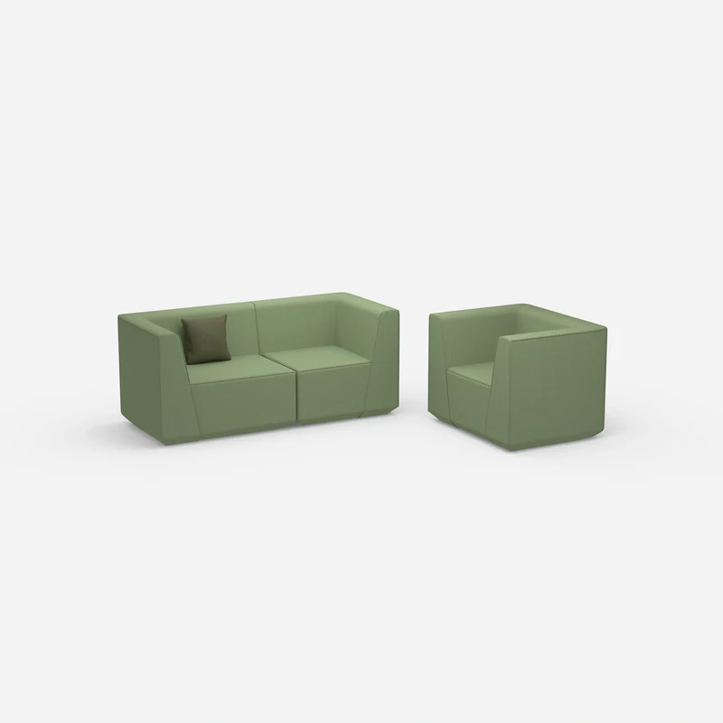 2 Sitzer Sofa mit Sessel 270 cm breit
