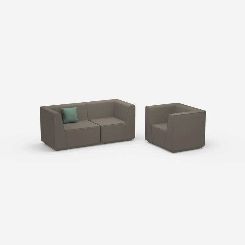 2 Sitzer Sofa mit Sessel 270 cm breit