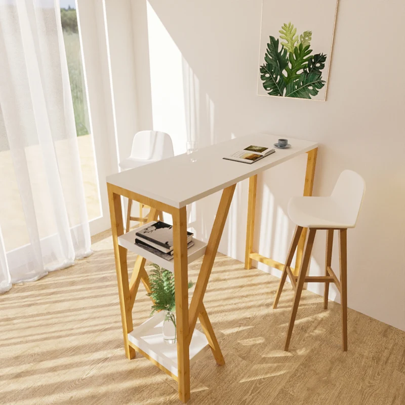 SoBuy FWT56-W Table de Bar Table Haute de Bar Mange-Debout Cuisine
