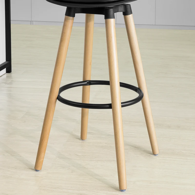 SoBuy FST70-SCH Tabouret de Bar Tabouret Haut Cuisine avec dossier et repose-pieds