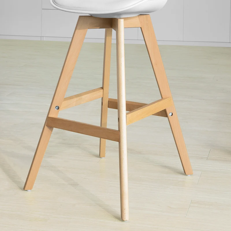 SoBuy FST69-W Tabouret de Bar Tabouret Haut Cuisine avec Dossier et Repose-Pieds