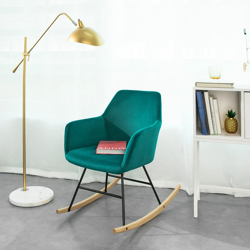 SoBuy FST68-TB Chaise à Bascule avec Accoudoirs Fauteuil de Relaxation Pieds