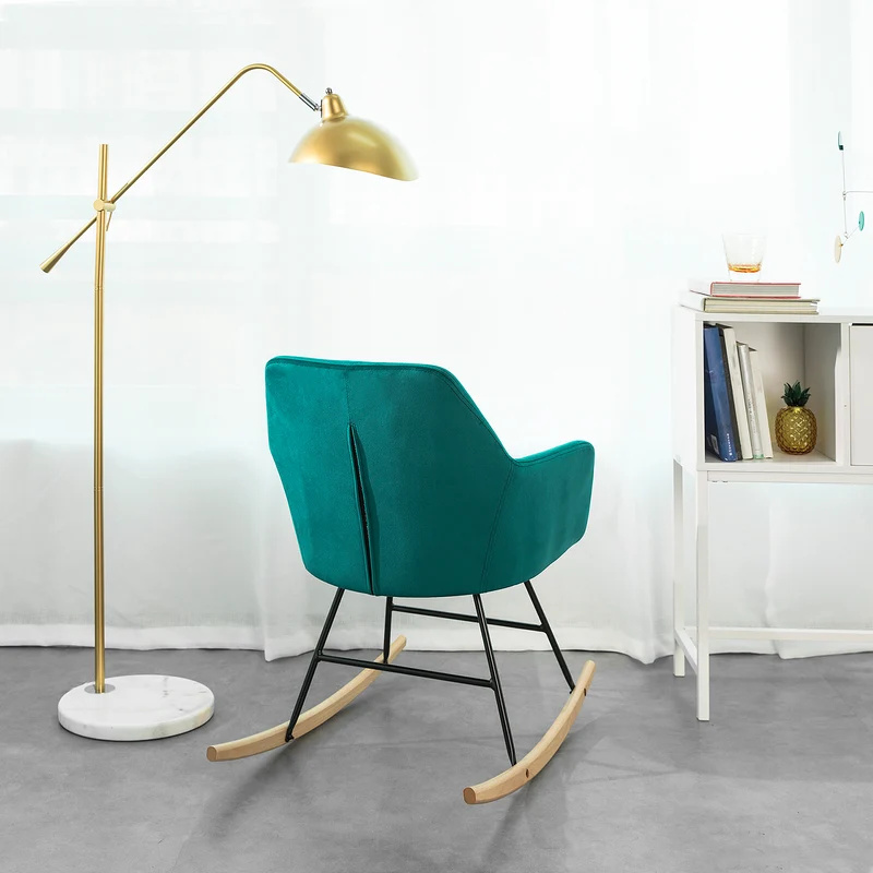 SoBuy FST68-TB Chaise à Bascule avec Accoudoirs Fauteuil de Relaxation Pieds