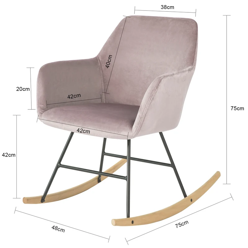 SoBuy FST68-P Chaise à Bascule avec Accoudoirs Fauteuil de Relaxation Pieds
