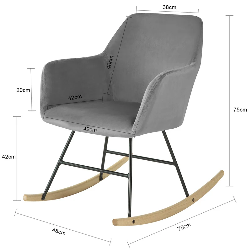 SoBuy FST68-HG Chaise à Bascule avec Accoudoirs Fauteuil de Relaxation Pieds