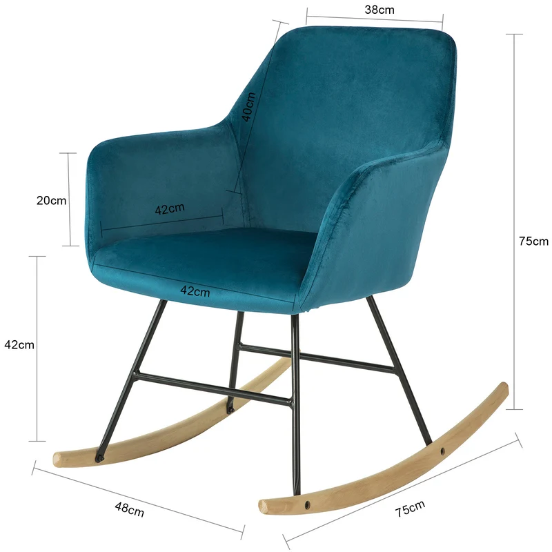 SoBuy FST68-B Chaise à Bascule avec Accoudoirs Fauteuil de Relaxation Pieds
