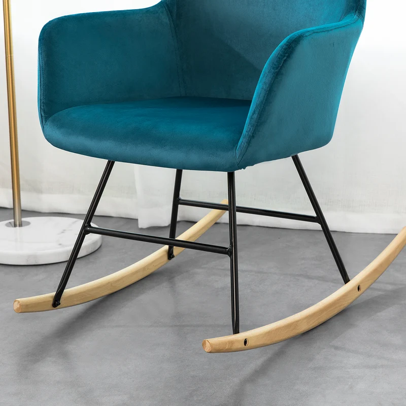 SoBuy FST68-B Chaise à Bascule avec Accoudoirs Fauteuil de Relaxation Pieds