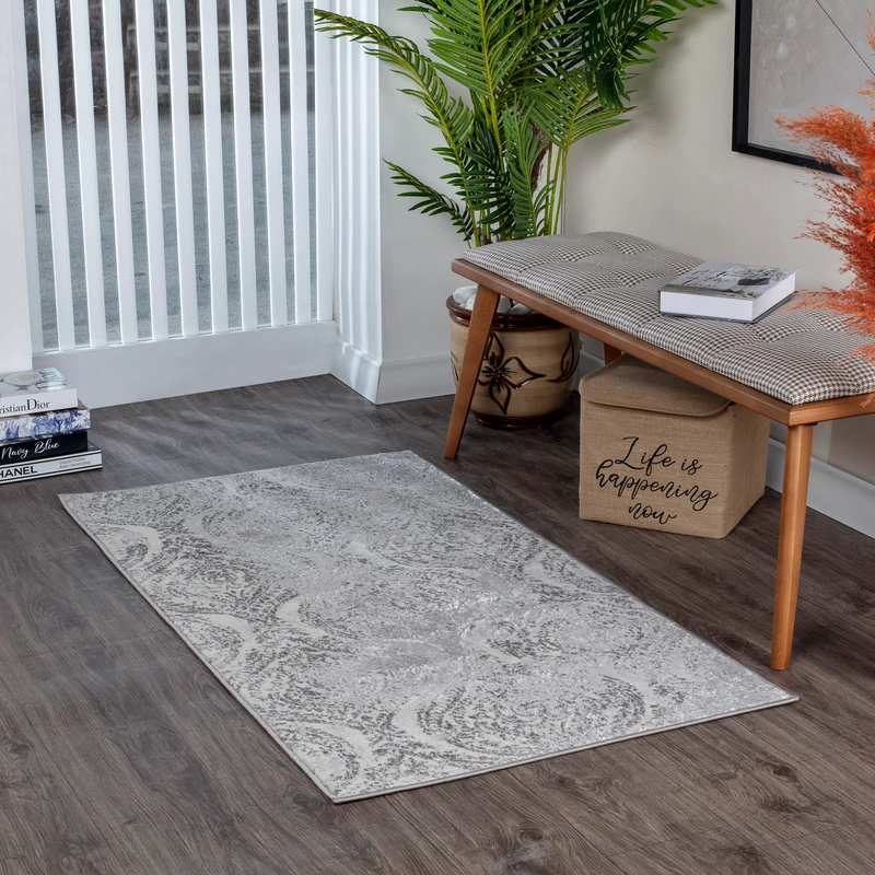 Tapis Vintage Oriental Blanc/Gris Muncie