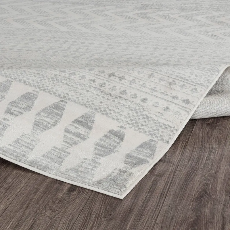 Tapis de Couloir Scandinave Bohème Gris Mykonos
