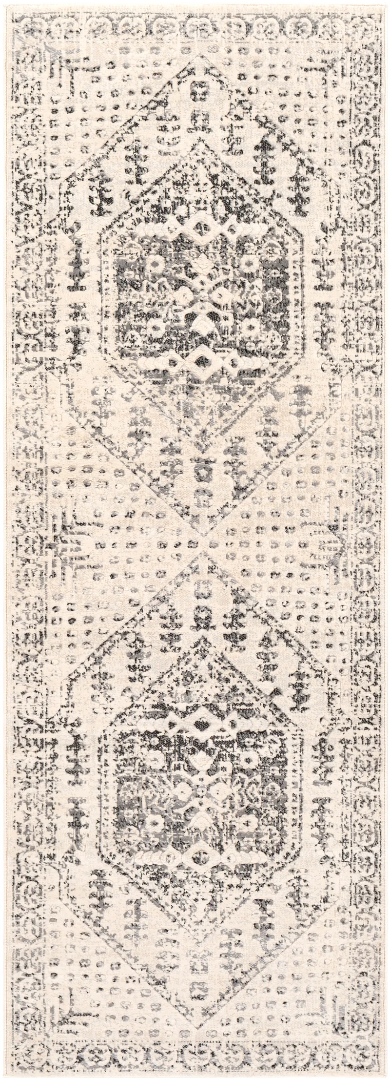 Tapis de Couloir Vintage Oriental Beige/Gris Nephi