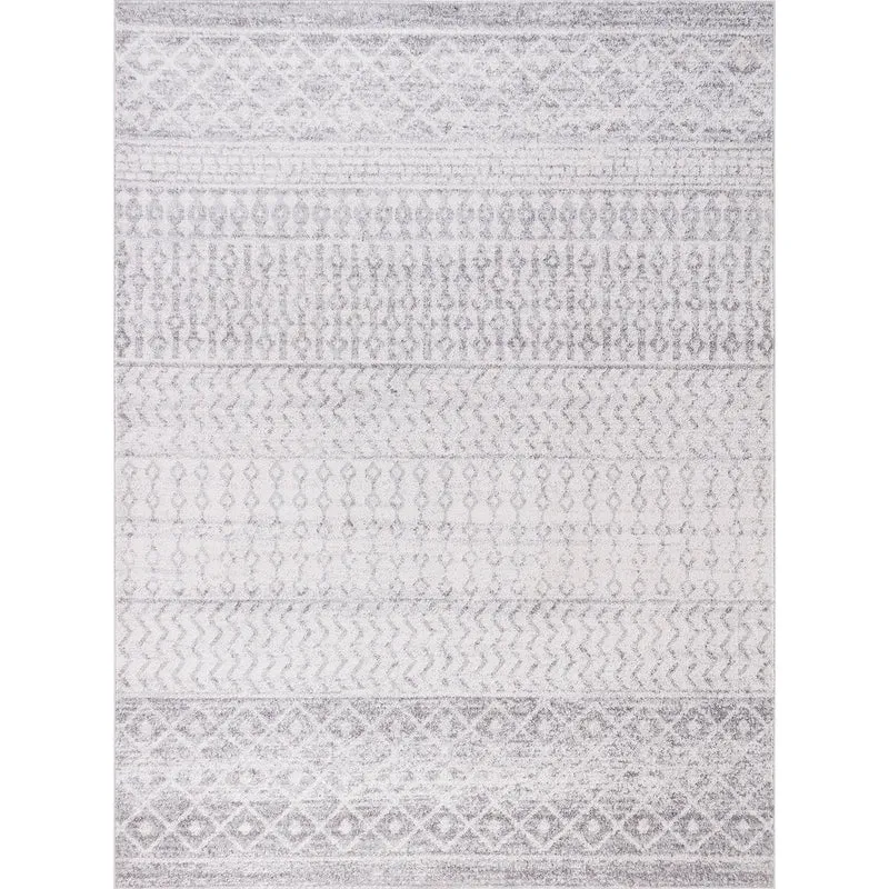 Tapis Scandinave Bohème Gris/Blanc Nice