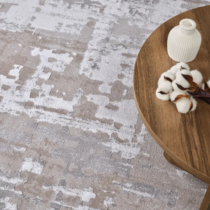 Tapis Abstrait Moderne Gris/Beige Noida