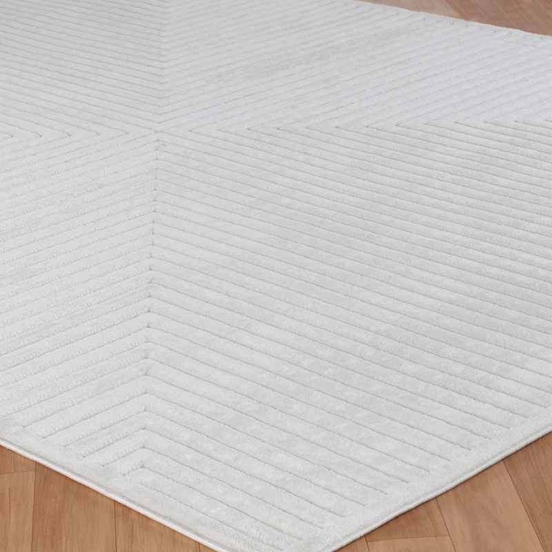 Tapis d'Intérieur/Extérieur Scandinave Moderne Blanc 7 Rockford