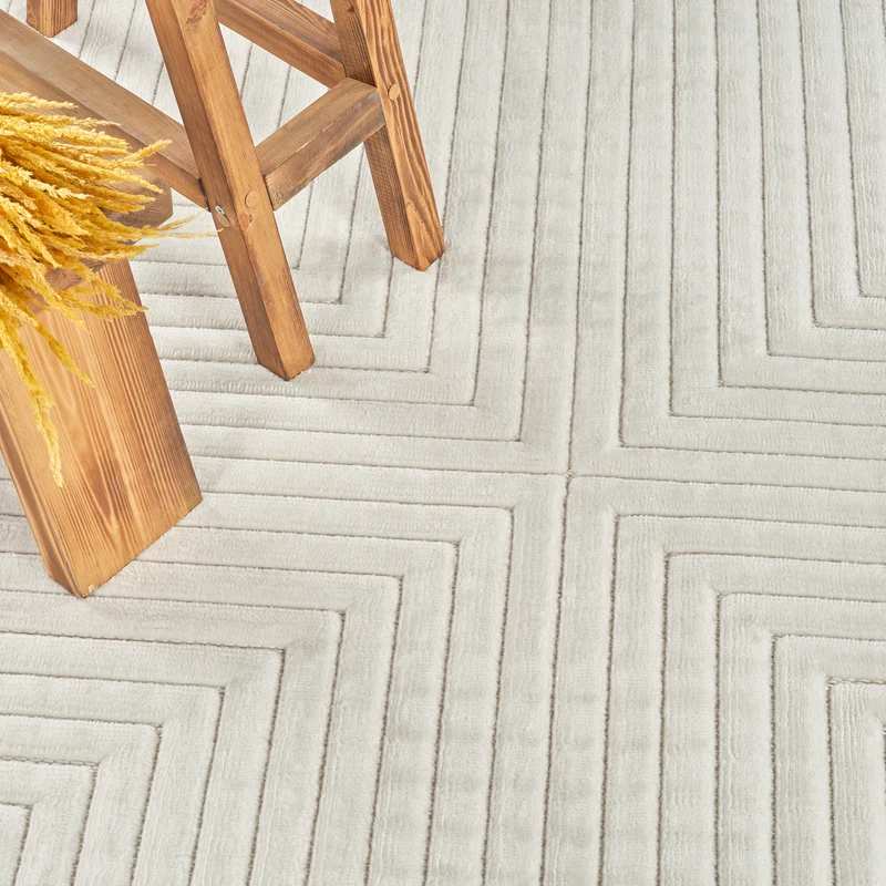 Tapis d'Intérieur/Extérieur Scandinave Moderne Blanc 7 Rockford