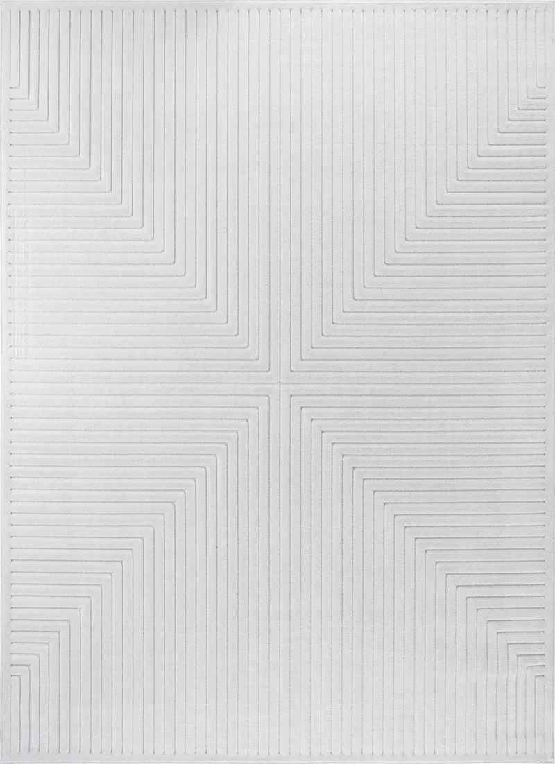 Tapis d'Intérieur/Extérieur Scandinave Moderne Blanc 7 Rockford