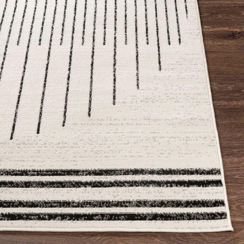 Tapis de Couloir Scandinave Moderne Blanc/Noir Santiago