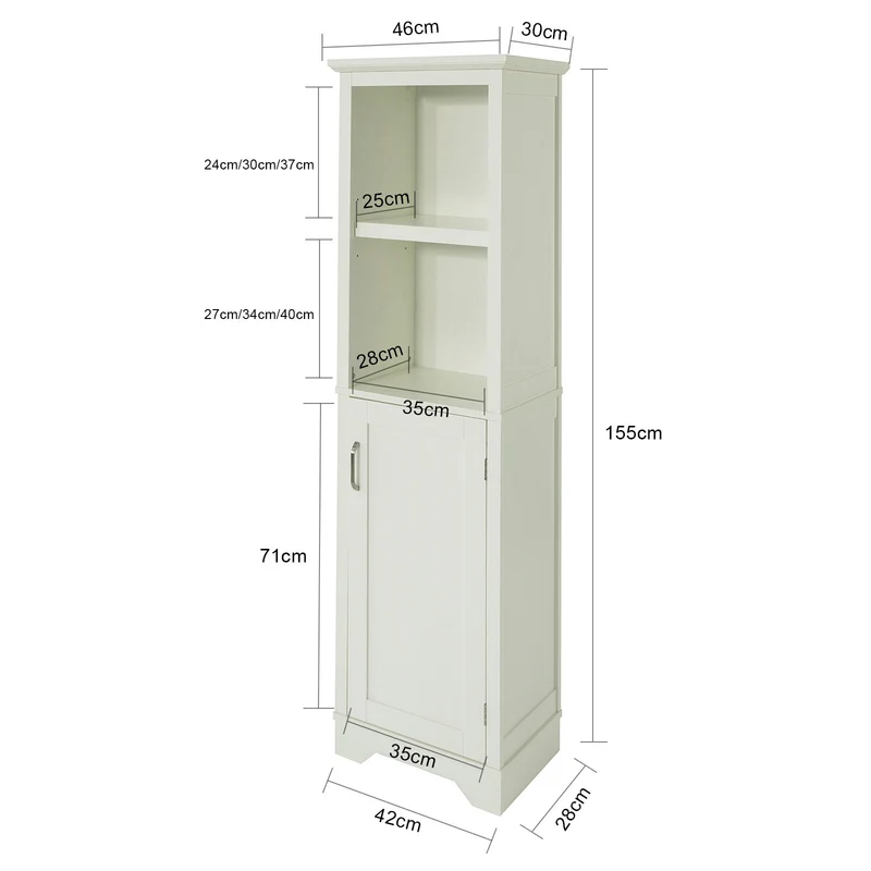 SoBuy BZR28-MI Meuble Colonne de Salle de Bain Armoire Haute Meuble Rangement