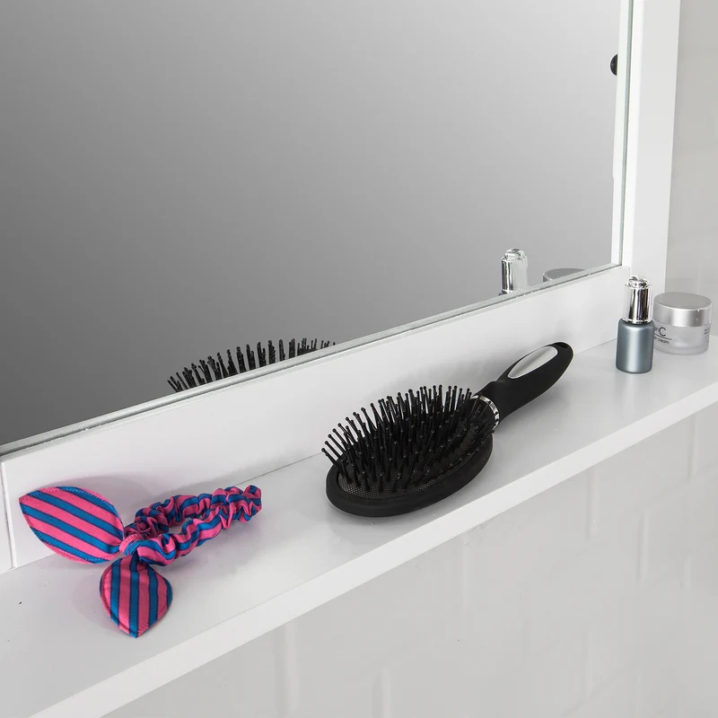 SoBuy BZR16-W Miroir Mural Meuble Salle de Bain avec 1 étage Plateau