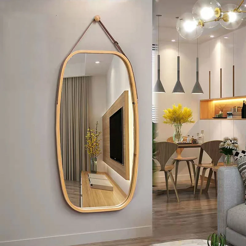 SoBuy BZR12-N Miroir Mural Bambou Miroir Salle de Bain