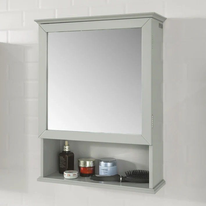 SoBuy BZR08-HG Meuble Haut Armoire Suspendue de Toilettes Placard Mural Gris