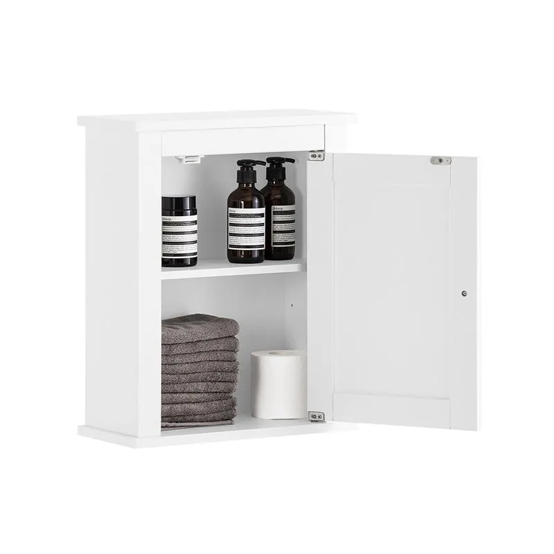 sebuyfr.comG203-W Meuble Haut de Salle de Bain, 1 porte Placard Commode Meuble de Rangement