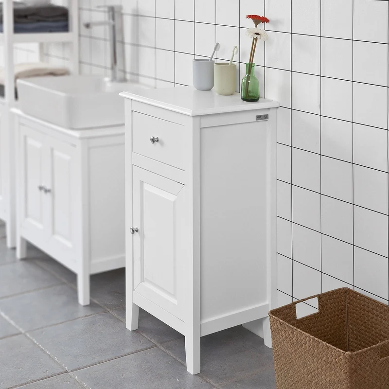 sebuyfr.comG206-W Table d’appoint Meuble Bas de Salle de Bain Armoire Toilette