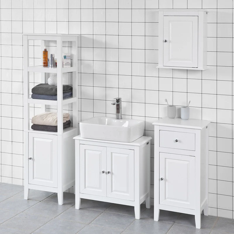 sebuyfr.comG206-W Table d’appoint Meuble Bas de Salle de Bain Armoire Toilette