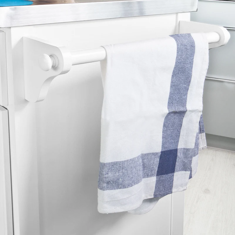 SoBuy FKW33-W Desserte de Cuisine à Roulettes XXL avec Plan de Travail INOX, 3 Tiroirs et Système de Tri des Déchets, Charge 50 kg – 133x48x95 cm, Blanc